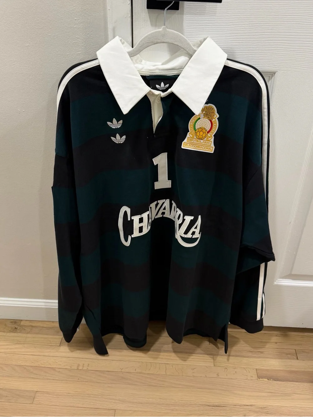Adidas x Willy Chavarria Long Sleeve Rugby Shirt Men Size L